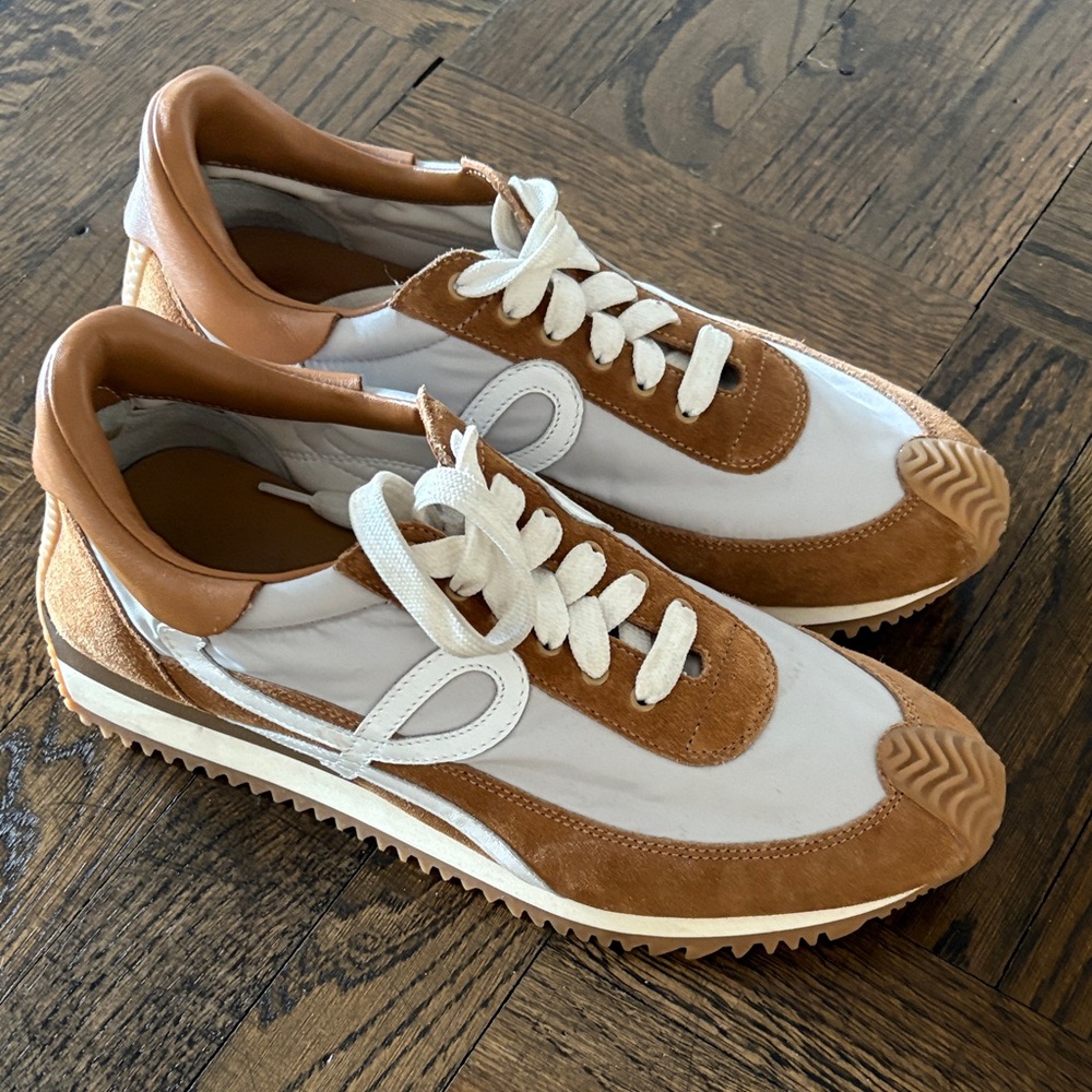 Loewe Women's Leather & Suede Sneakers - White & Tan